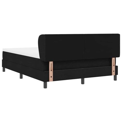 Box spring krevet s uzglavljem Crna 140 x 190 cm tkanina - Crna 140 x 190 cm Dizajn s rombovima Cijena