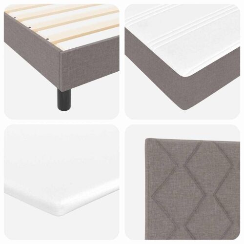 Box spring krevet Sivo-smeđa 140 x 200 cm tkanina - Sivo-smeđa 140 x 200 cm Dizajn s rombovima Cijena