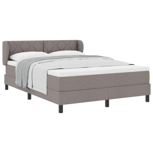 Box spring krevet Sivo-smeđa 140 x 200 cm tkanina - Sivo-smeđa 140 x 200 cm Dizajn s rombovima Cijena
