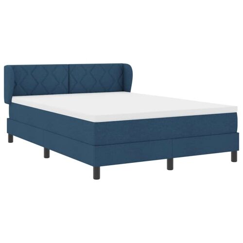 Box spring krevet s uzglavljem Plava 140 x 200 cm tkanina - Plava 140 x 200 cm Dizajn s rombovima Cijena