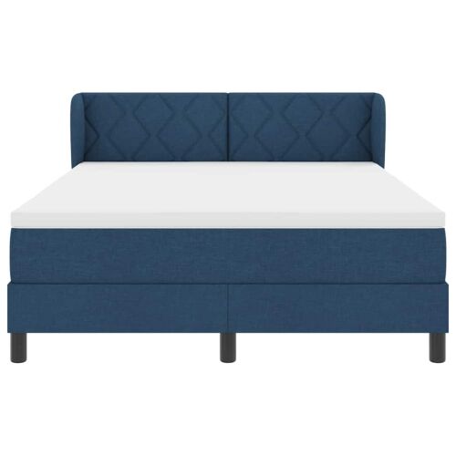 Box spring krevet s uzglavljem Plava 160 x 200 cm tkanina - Plava 160 x 200 cm Dizajn s rombovima Cijena