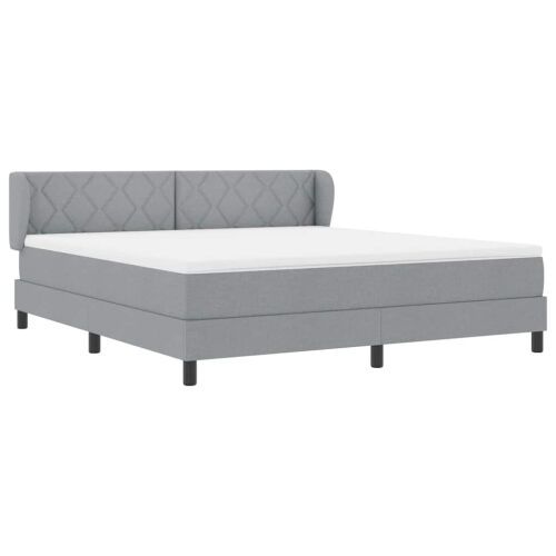 Box spring krevet Svjetlosiva 180 x 200 cm tkanina - Svjetlosiva 180 x 200 cm Dizajn s rombovima Cijena