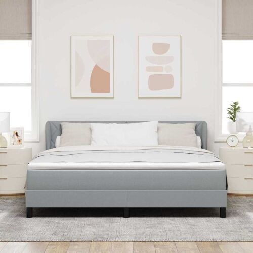 Box spring krevet Svjetlosiva 180 x 200 cm tkanina - Svjetlosiva 180 x 200 cm Dizajn s rombovima Cijena