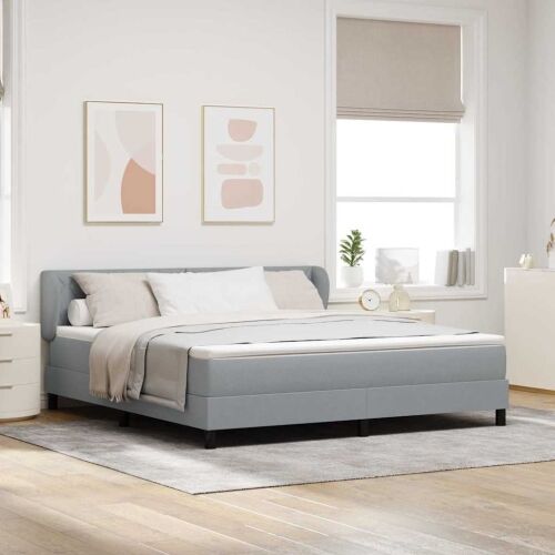 Box spring krevet Svjetlosiva 180 x 200 cm tkanina - Svjetlosiva 180 x 200 cm Dizajn s rombovima Cijena