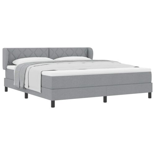 Box spring krevet Svjetlosiva 180 x 200 cm tkanina - Svjetlosiva 180 x 200 cm Dizajn s rombovima Cijena