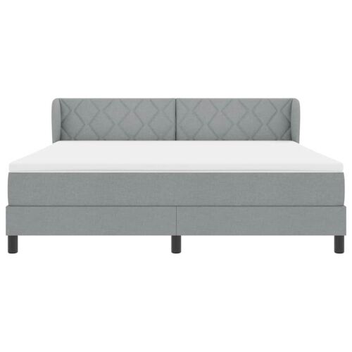 Box spring krevet Svjetlosiva 180 x 200 cm tkanina - Svjetlosiva 180 x 200 cm Dizajn s rombovima Cijena