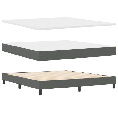 Box spring krevet Tamno siva 180 x 200 cm tkanina - Tamno siva 180 x 200 cm Dizajn s rombovima Cijena