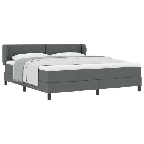 Box spring krevet Tamno siva 180 x 200 cm tkanina - Tamno siva 180 x 200 cm Dizajn s rombovima Cijena