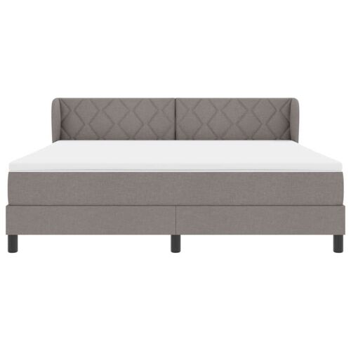 Box spring krevet Sivo-smeđa 180 x 200 cm tkanina - Sivo-smeđa 180 x 200 cm Dizajn s rombovima Cijena