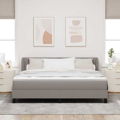 Box spring krevet Sivo-smeđa 180 x 200 cm tkanina - Sivo-smeđa 180 x 200 cm Dizajn s rombovima Cijena