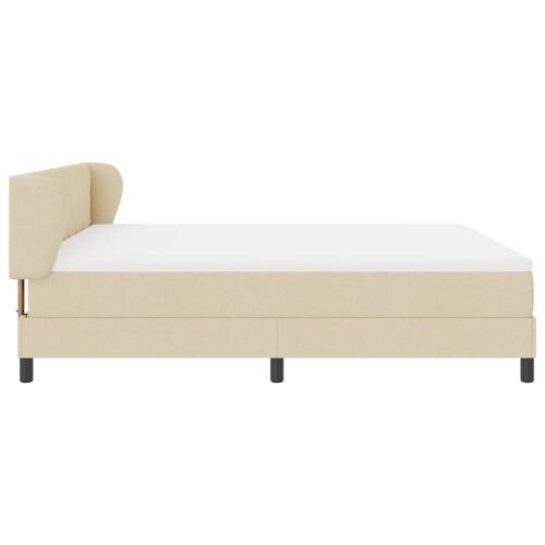 Box spring krevet s uzglavljem Krema 180 x 200 cm tkanina - Krema 180 x 200 cm Dizajn s rombovima Cijena