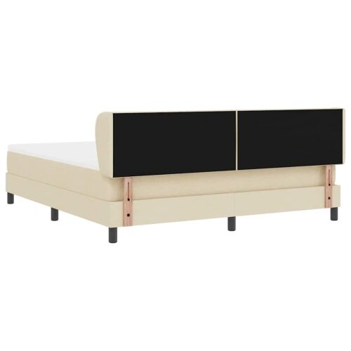 Box spring krevet s uzglavljem Krema 180 x 200 cm tkanina - Krema 180 x 200 cm Dizajn s rombovima Cijena