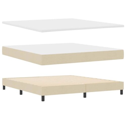 Box spring krevet s uzglavljem Krema 180 x 200 cm tkanina - Krema 180 x 200 cm Dizajn s rombovima Cijena