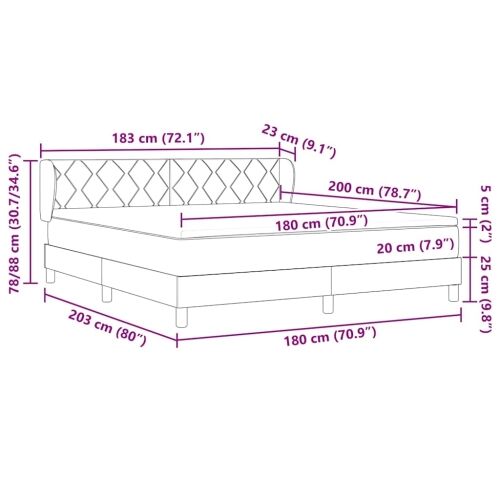 Box spring krevet s uzglavljem Krema 180 x 200 cm tkanina - Krema 180 x 200 cm Dizajn s rombovima Cijena