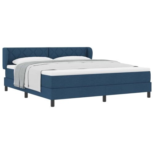 Box spring krevet s uzglavljem Plava 180 x 200 cm tkanina - Plava 180 x 200 cm Dizajn s rombovima Cijena
