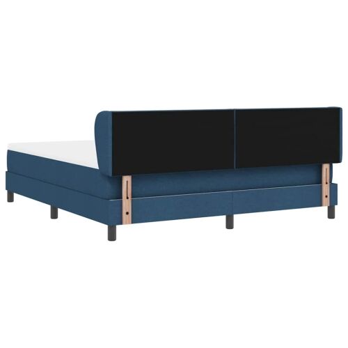 Box spring krevet s uzglavljem Plava 180 x 200 cm tkanina - Plava 180 x 200 cm Dizajn s rombovima Cijena