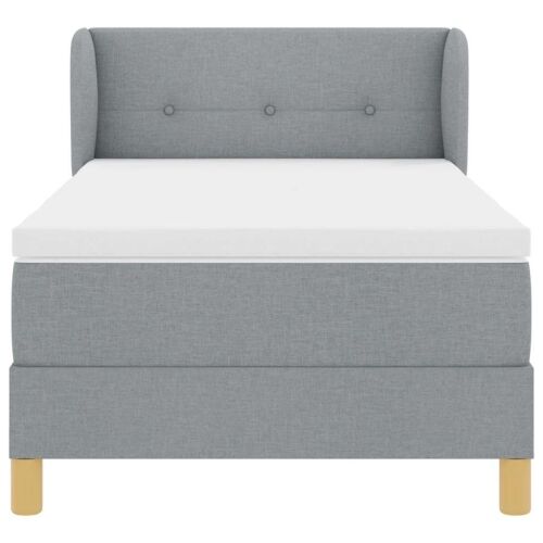 Box spring krevet Svjetlosiva 80 x 200 cm tkanina - Svjetlosiva 80 x 200 cm Prošiveno gumbima Cijena