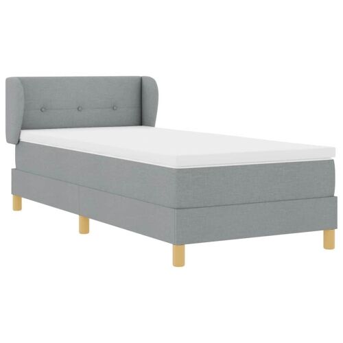 Box spring krevet Svjetlosiva 80 x 200 cm tkanina - Svjetlosiva 80 x 200 cm Prošiveno gumbima Cijena