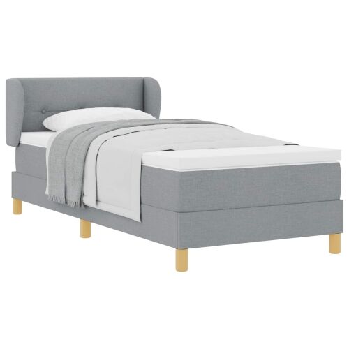 Box spring krevet Svjetlosiva 80 x 200 cm tkanina - Svjetlosiva 80 x 200 cm Prošiveno gumbima Cijena