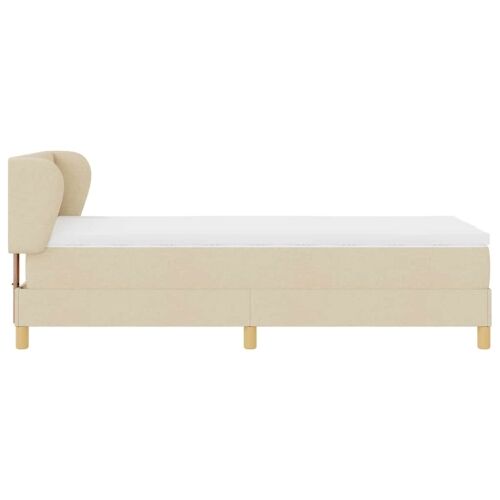 Box spring krevet s uzglavljem Krema 80 x 200 cm tkanina - Krema 80 x 200 cm Prošiveno gumbima Cijena