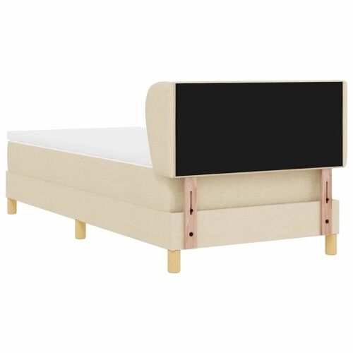 Box spring krevet s uzglavljem Krema 90 x 190 cm tkanina - Krema 90 x 190 cm Prošiveno gumbima Cijena