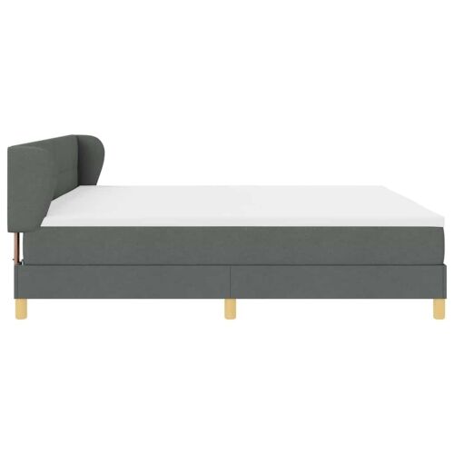 Box spring krevet Tamno siva 200 x 200 cm tkanina - Tamno siva 200 x 200 cm Prošiveno gumbima Cijena