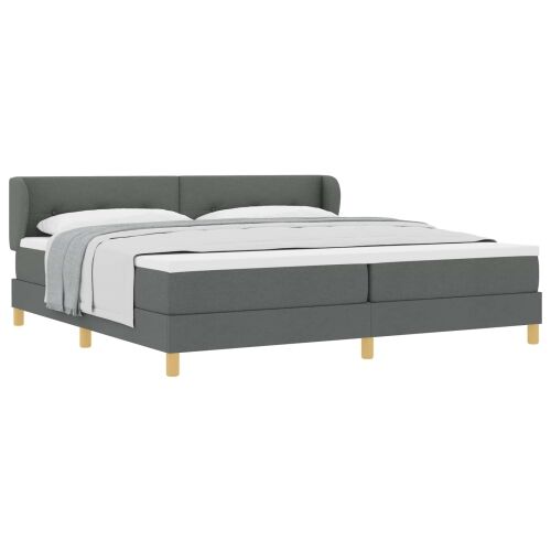 Box spring krevet Tamno siva 200 x 200 cm tkanina - Tamno siva 200 x 200 cm Prošiveno gumbima Cijena
