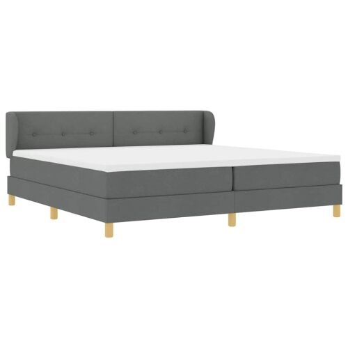 Box spring krevet Tamno siva 200 x 200 cm tkanina - Tamno siva 200 x 200 cm Prošiveno gumbima Cijena