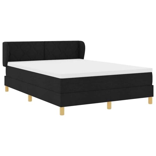 Box spring krevet s uzglavljem Crna 140 x 190 cm tkanina - Crna 140 x 190 cm Dizajn s rombovima Cijena