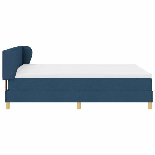 Box spring krevet s uzglavljem Plava 140 x 190 cm tkanina - Plava 140 x 190 cm Dizajn s rombovima Cijena