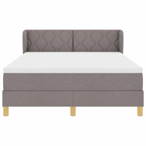 Box spring krevet Sivo-smeđa 140 x 200 cm tkanina - Sivo-smeđa 140 x 200 cm Dizajn s rombovima Cijena
