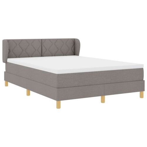 Box spring krevet Sivo-smeđa 140 x 200 cm tkanina - Sivo-smeđa 140 x 200 cm Dizajn s rombovima Cijena