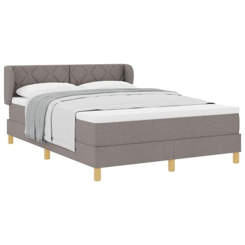 Box spring krevet Sivo-smeđa 140 x 200 cm tkanina - Sivo-smeđa 140 x 200 cm Dizajn s rombovima Cijena