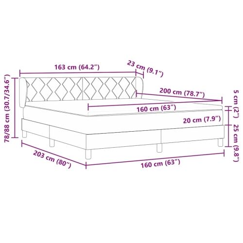 Box spring krevet s uzglavljem Plava 160 x 200 cm tkanina - Plava 160 x 200 cm Dizajn s rombovima Cijena