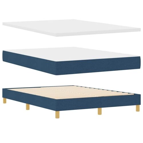 Box spring krevet s uzglavljem Plava 160 x 200 cm tkanina - Plava 160 x 200 cm Dizajn s rombovima Cijena