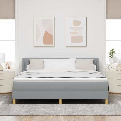 Box spring krevet Svjetlosiva 180 x 200 cm tkanina - Svjetlosiva 180 x 200 cm Dizajn s rombovima Cijena