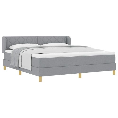Box spring krevet Svjetlosiva 180 x 200 cm tkanina - Svjetlosiva 180 x 200 cm Dizajn s rombovima Cijena