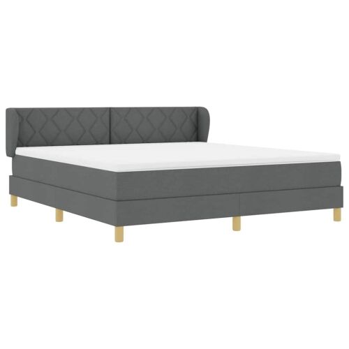 Box spring krevet Tamno siva 180 x 200 cm tkanina - Tamno siva 180 x 200 cm Dizajn s rombovima Cijena