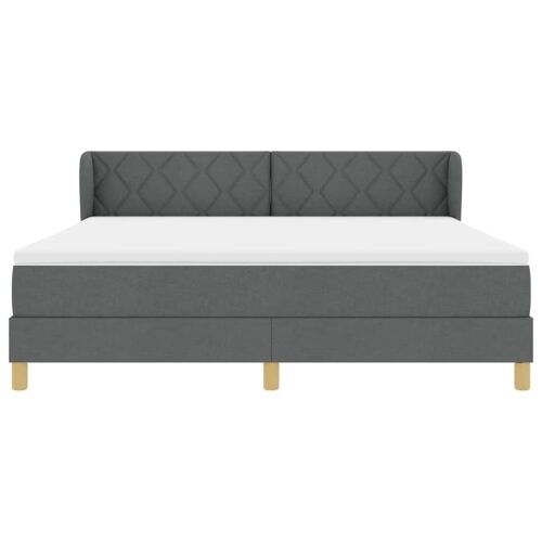 Box spring krevet Tamno siva 180 x 200 cm tkanina - Tamno siva 180 x 200 cm Dizajn s rombovima Cijena
