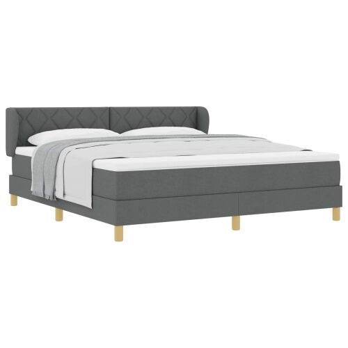 Box spring krevet Tamno siva 180 x 200 cm tkanina - Tamno siva 180 x 200 cm Dizajn s rombovima Cijena