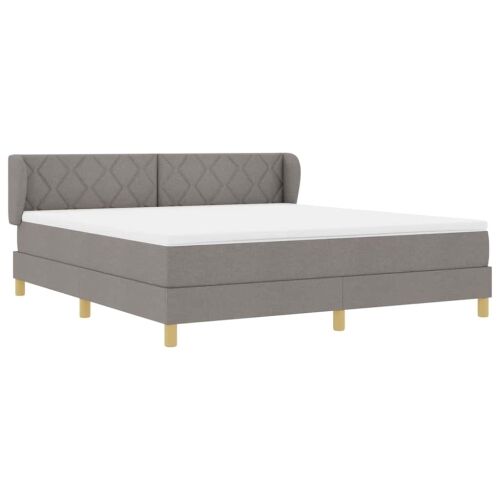 Box spring krevet Sivo-smeđa 180 x 200 cm tkanina - Sivo-smeđa 180 x 200 cm Dizajn s rombovima Cijena