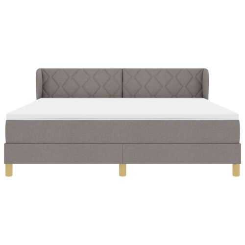 Box spring krevet Sivo-smeđa 180 x 200 cm tkanina - Sivo-smeđa 180 x 200 cm Dizajn s rombovima Cijena