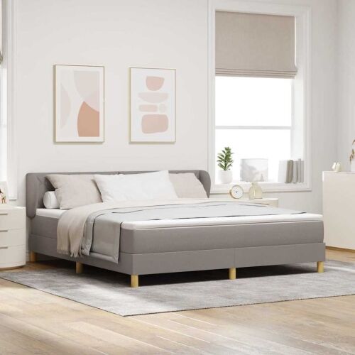 Box spring krevet Sivo-smeđa 180 x 200 cm tkanina - Sivo-smeđa 180 x 200 cm Dizajn s rombovima Cijena