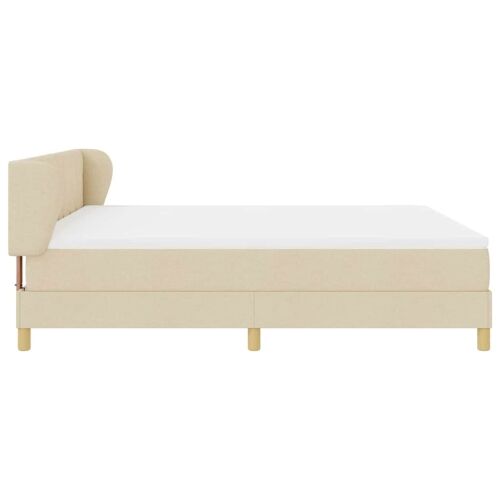Box spring krevet s uzglavljem Krema 180 x 200 cm tkanina - Krema 180 x 200 cm Dizajn s rombovima Cijena