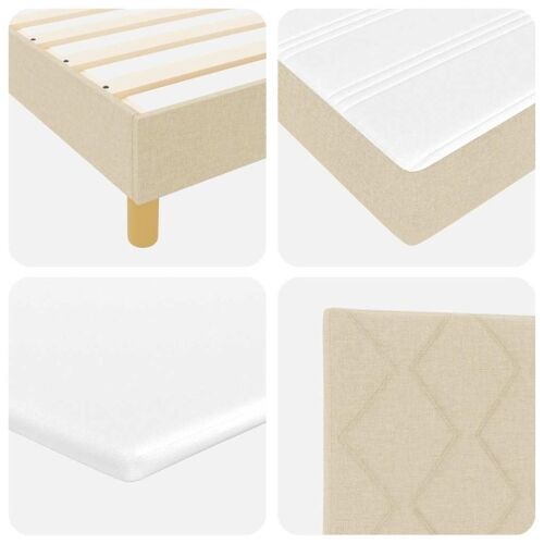 Box spring krevet s uzglavljem Krema 180 x 200 cm tkanina - Krema 180 x 200 cm Dizajn s rombovima Cijena