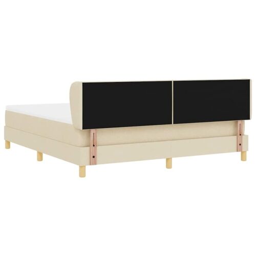 Box spring krevet s uzglavljem Krema 180 x 200 cm tkanina - Krema 180 x 200 cm Dizajn s rombovima Cijena