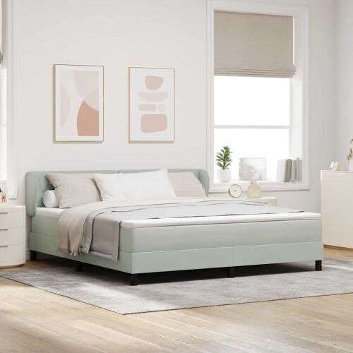 Box spring krevet Svjetlosiva 180 x 200 cm Baršun - Svjetlosiva 180 x 200 cm Kristal s dugmadima Cijena