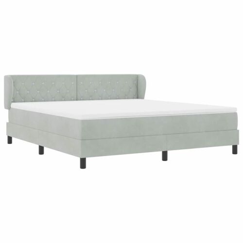 Box spring krevet Svjetlosiva 180 x 200 cm Baršun - Svjetlosiva 180 x 200 cm Kristal s dugmadima Cijena