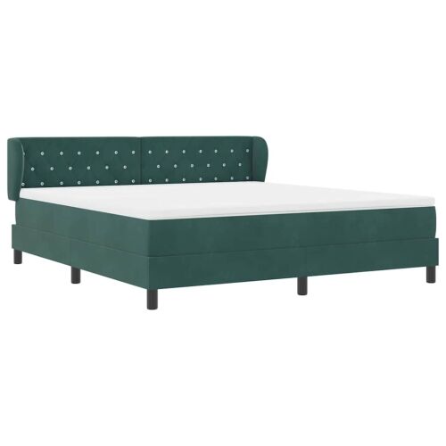 Box spring krevet Tamnozelena 180 x 200 cm Baršun - Tamnozelena 180 x 200 cm Kristal s dugmadima Cijena