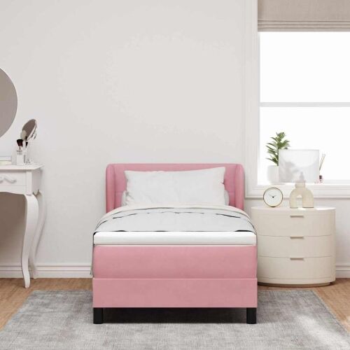 Box spring krevet Ružičasta 80 x 200 cm Baršun - Ružičasta 80 x 200 cm Prošiveno gumbima Cijena